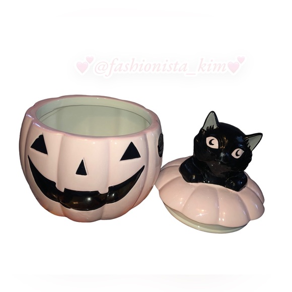 Cobwebs & Cauldrons Pink jack-o-lantern pumpkin canister - Picture 9 of 9